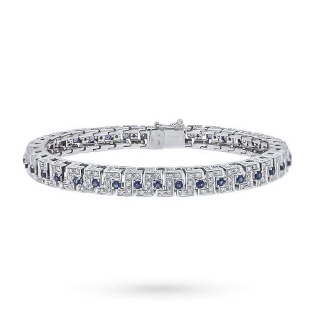 Bracciale Salvini tennis oro bianco, zaffiri e diamanti