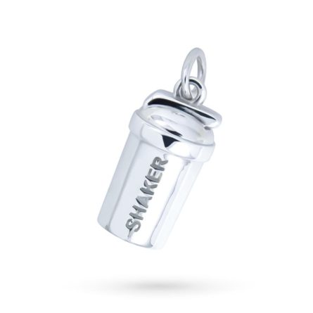 Colgante batidor de proteínas de gimnasio de plata 925.