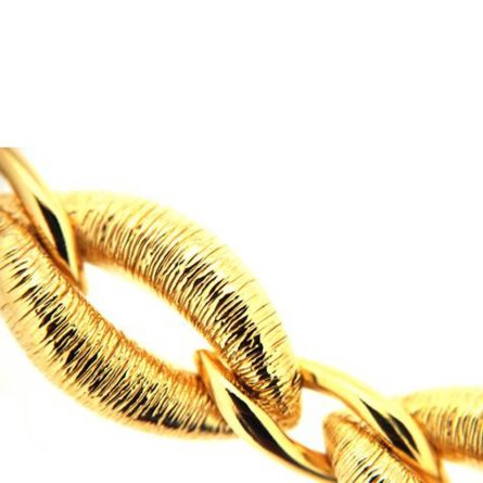 Bracciale a catena in oro elettroformata incisa