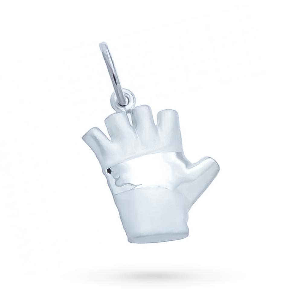 Colgante de plata 925 con guante de gimnasio satinado pulido