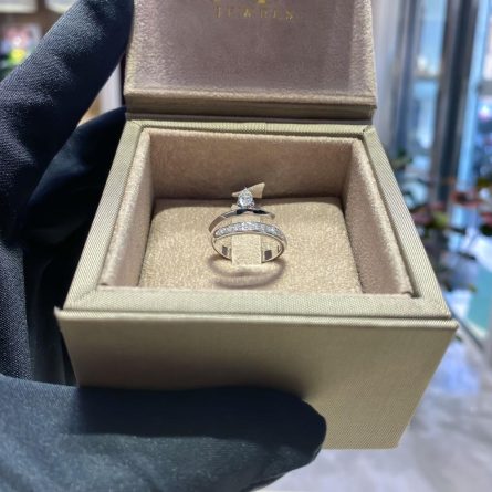 18kt white gold Twist ring diamond drop brilliants RFJewels