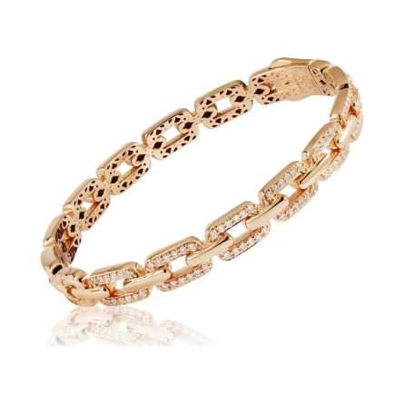 Rigid rose gold bracelet with diamonds by RF Jewels