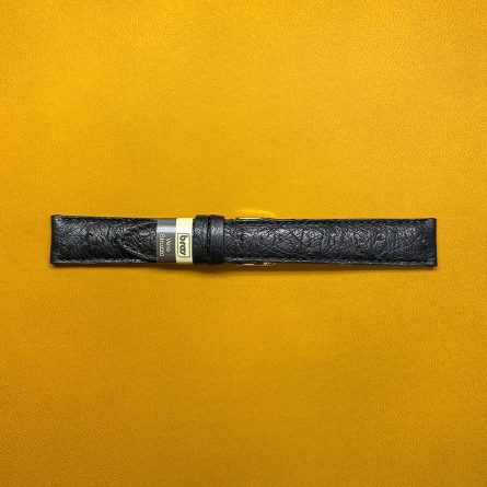 Cinturino pelle struzzo nero 18-16mm