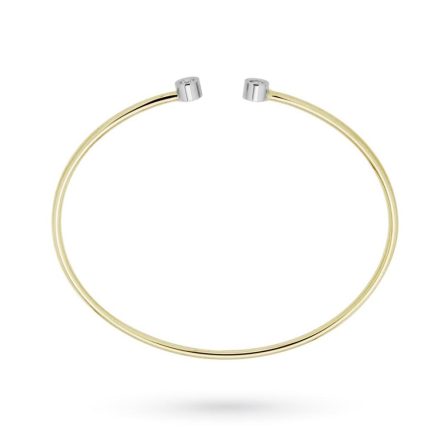 Pulsera fina de hilo de oro amarillo con diamantes de 0,10ct
