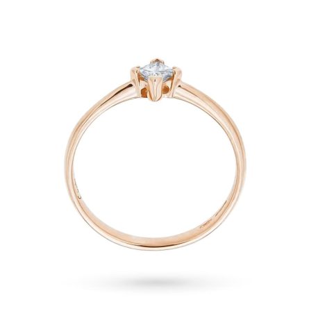 Anillo oro rosa con diamantes talla princesa 0.18ct