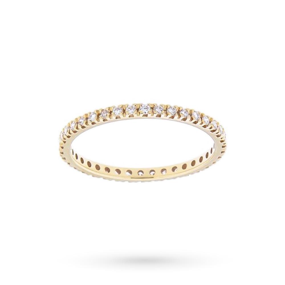 Anello fedina eternity oro giallo diamanti 0,32ct