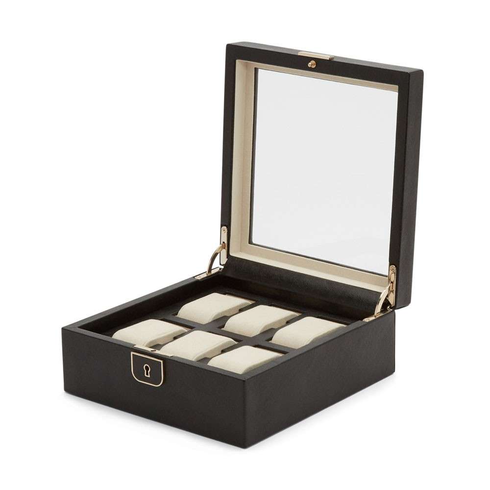Wolf Caja para relojes de 6 piezas - Negro antracita