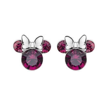 Orecchini bambina Disney Minnie argento cristallo ametista viola