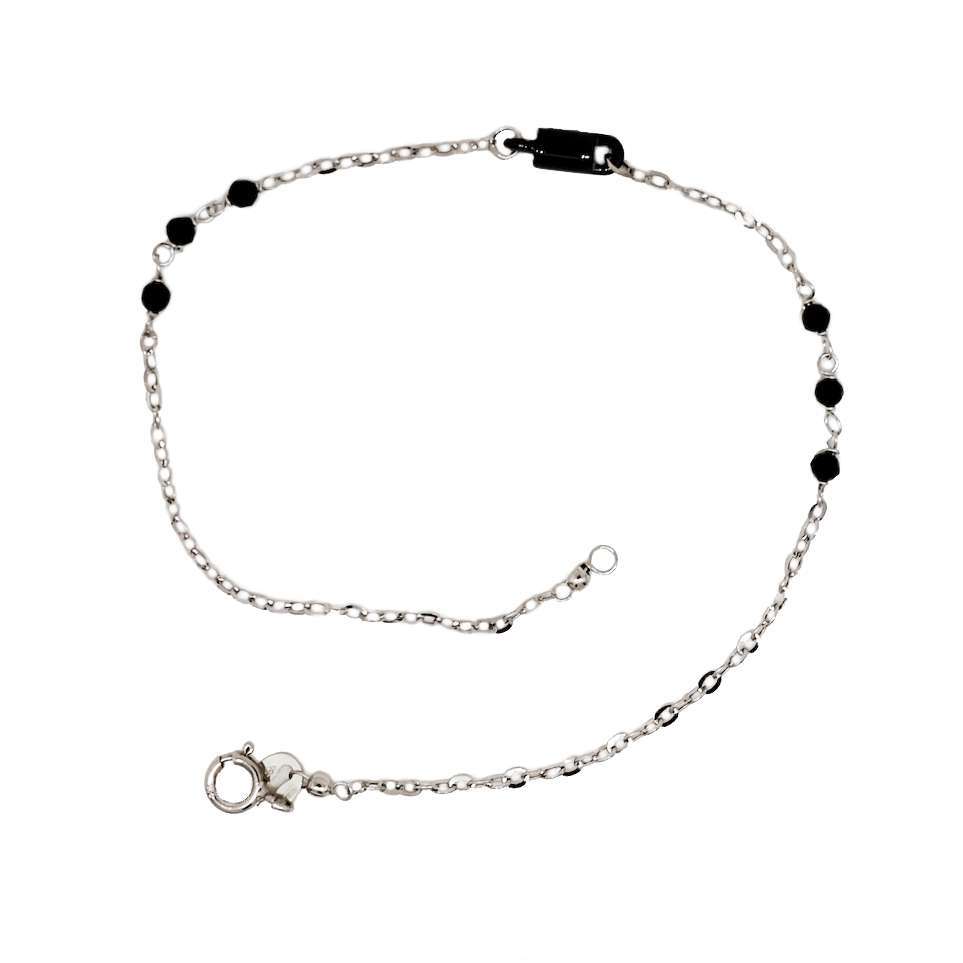 Bracelet with rolo chain and black ceramic