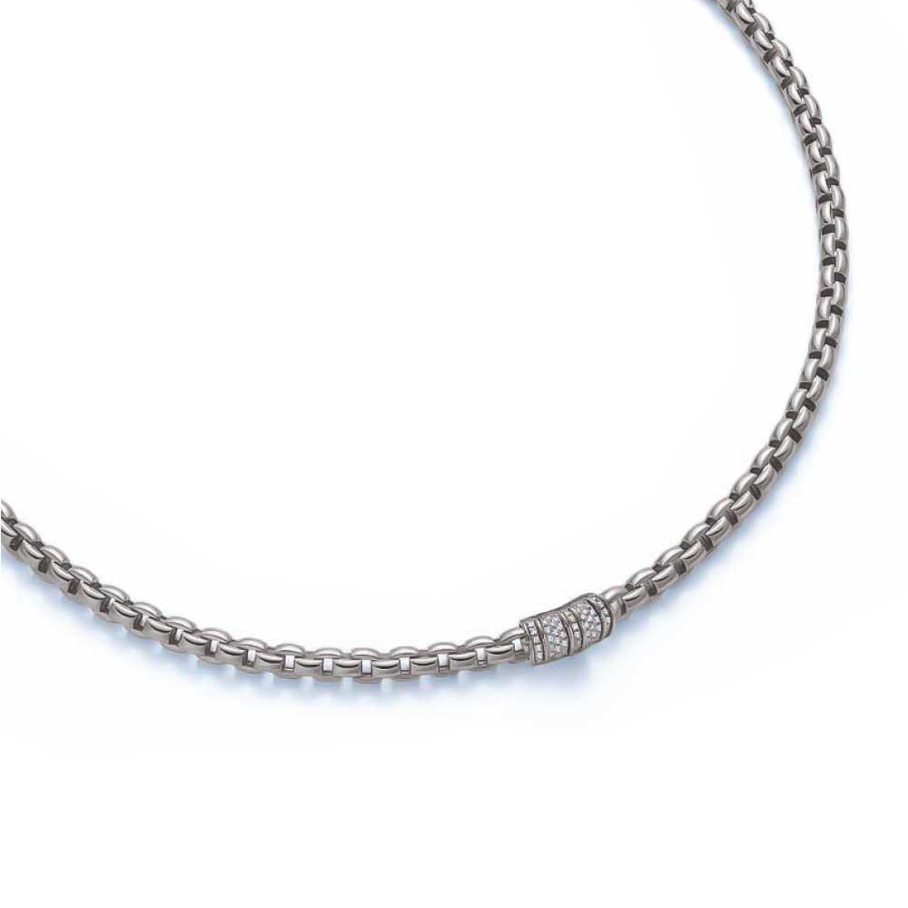 Girocollo Fope 708C PAVE FlexIt Eka oro bianco e diamanti 43cm