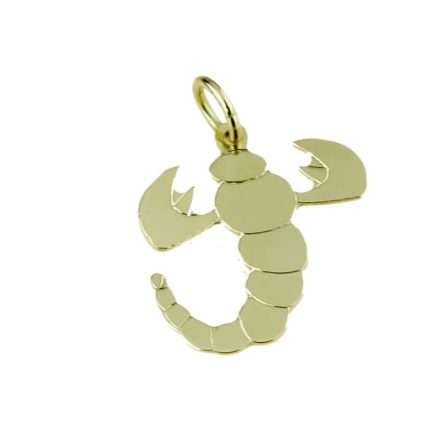 15x12mm Polished Plate Scorpio Zodiac Sign Pendant
