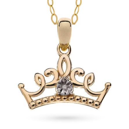 Collana per bambini Disney Princess Corona Oro giallo 9kt