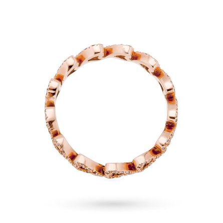 Anillo en oro rosa de 18kt con corazones de diamantes 0,39ct