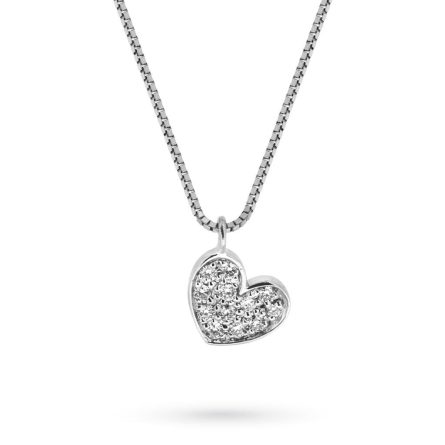 White gold necklace heart diamonds 0,11ct Mirco Visconti
