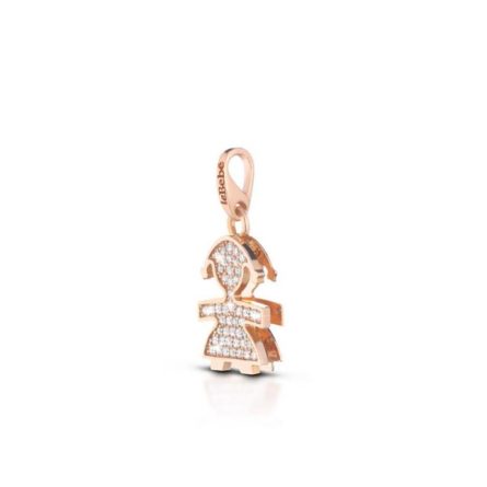 Collana leBebé LBB452 sagoma bimba oro rosa diamanti ct 0,22