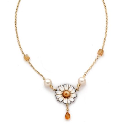 Collar de margaritas Gabriella Rivalta en oro amarillo de 18 kt