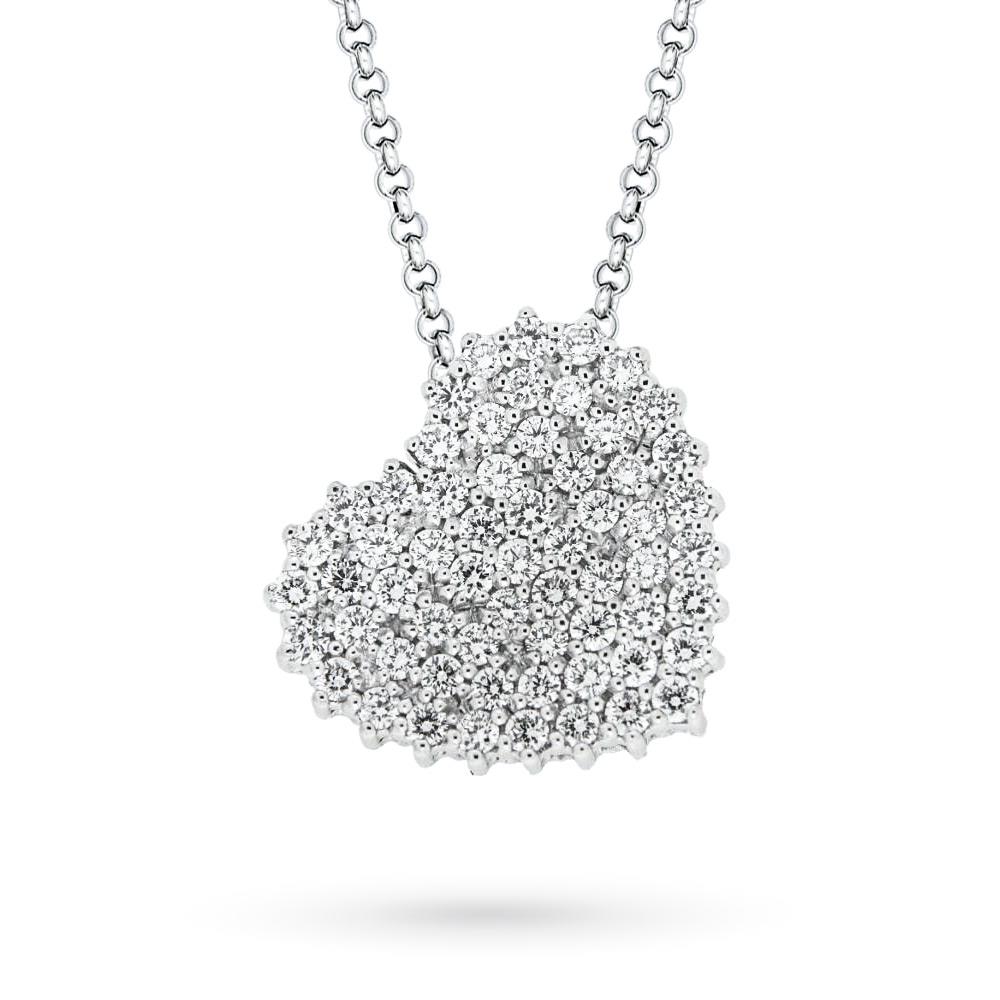 Girocollo oro bianco cuore diamanti 0,90ct Mirco Visconti