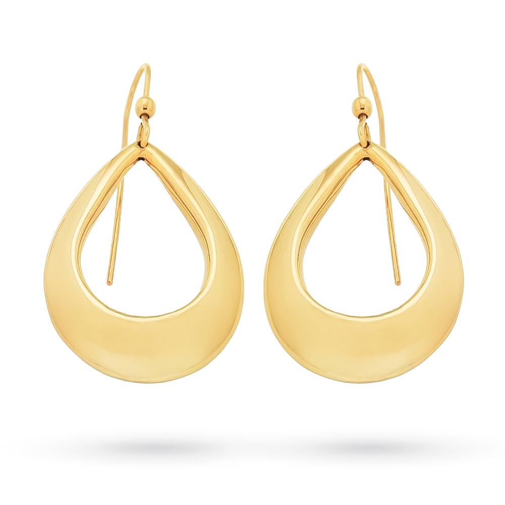Orecchini pendenti goccia oro giallo  18kt