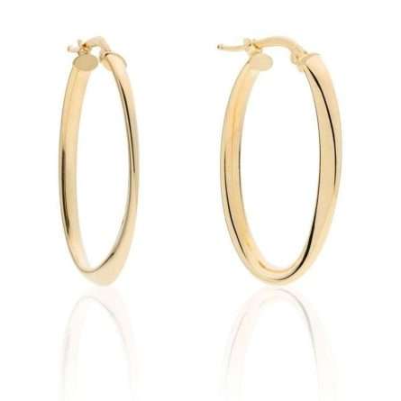 Pendientes círculo ovalado Unoaerre 6318 en plata dorada