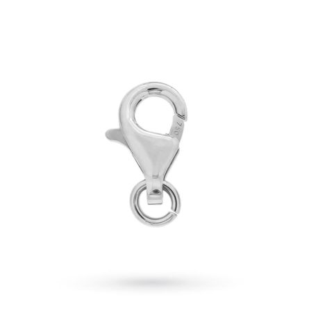 Moschettone pappagallo oro bianco18kt 12mm