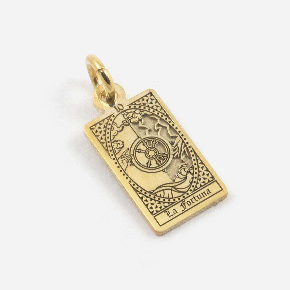 Fortune Tarot Card Pendant in Gold Plated Silver