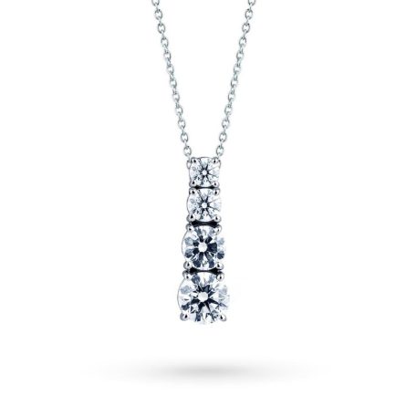 Girocollo oro bianco quadrilogy scalare diamanti 0,89ct
