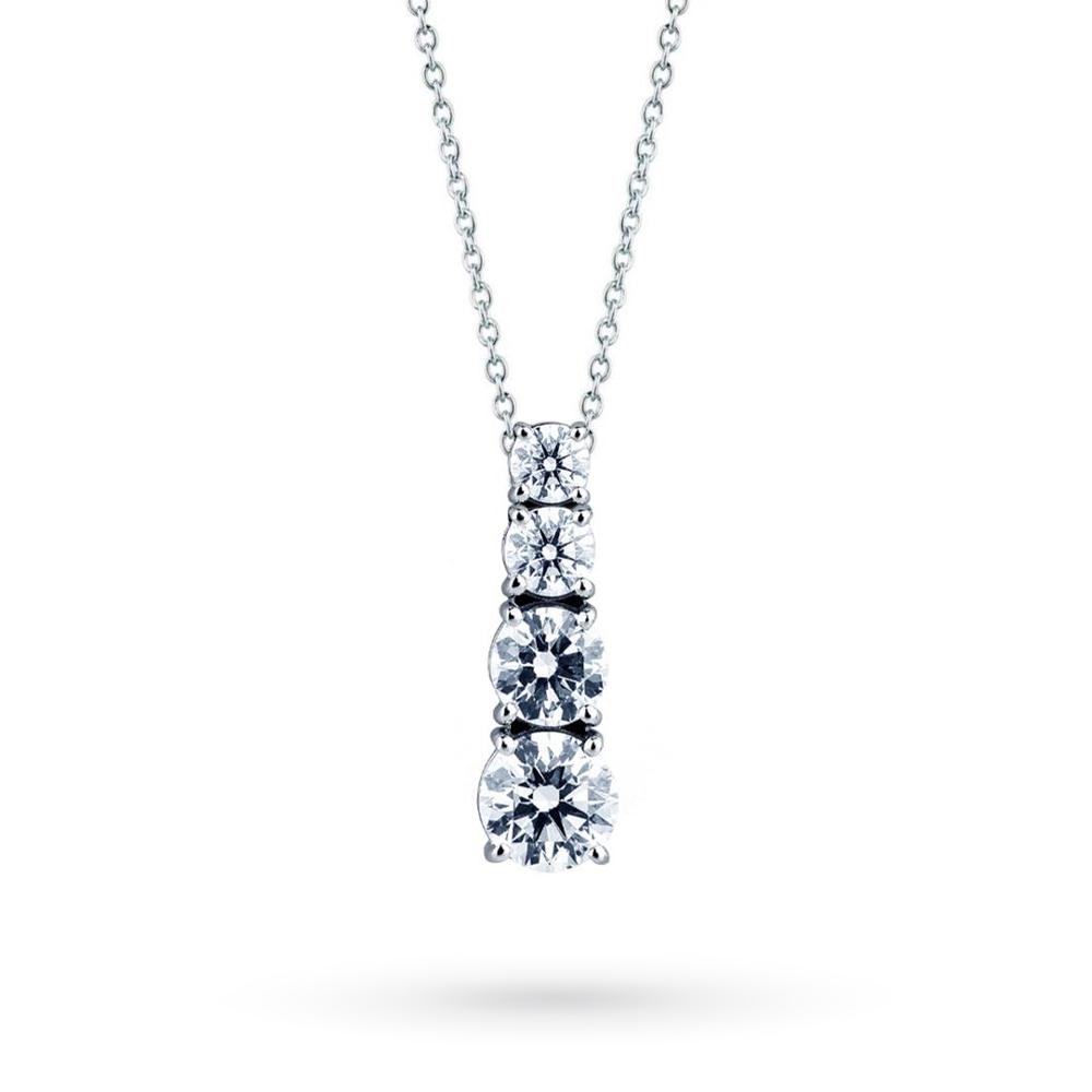 Collar cuadrilogía escalar de oro blanco con diamantes 0,89ct