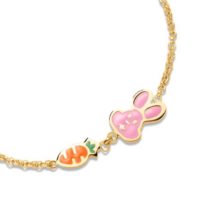 Bracciale leBebé PMG030 Primegioie Fortuna Carota Coniglietto oro giallo