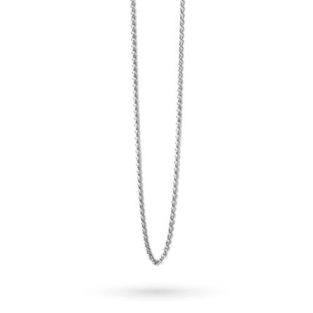 Cadena rolo de plata rodiada 70cm con mosquetón