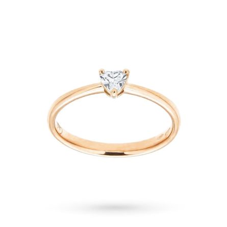 Anillo oro rosa con diamantes talla corazón 0.19ct