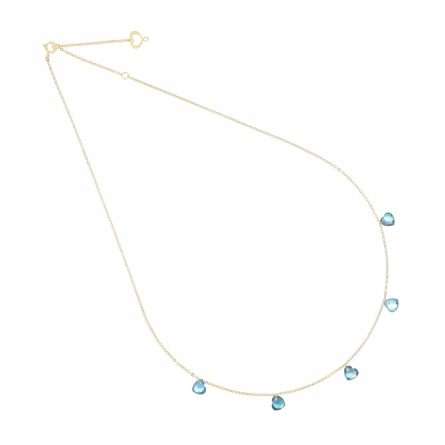 Girocollo Maman et Sophie oro giallo cinque cuori di Topazio london blue