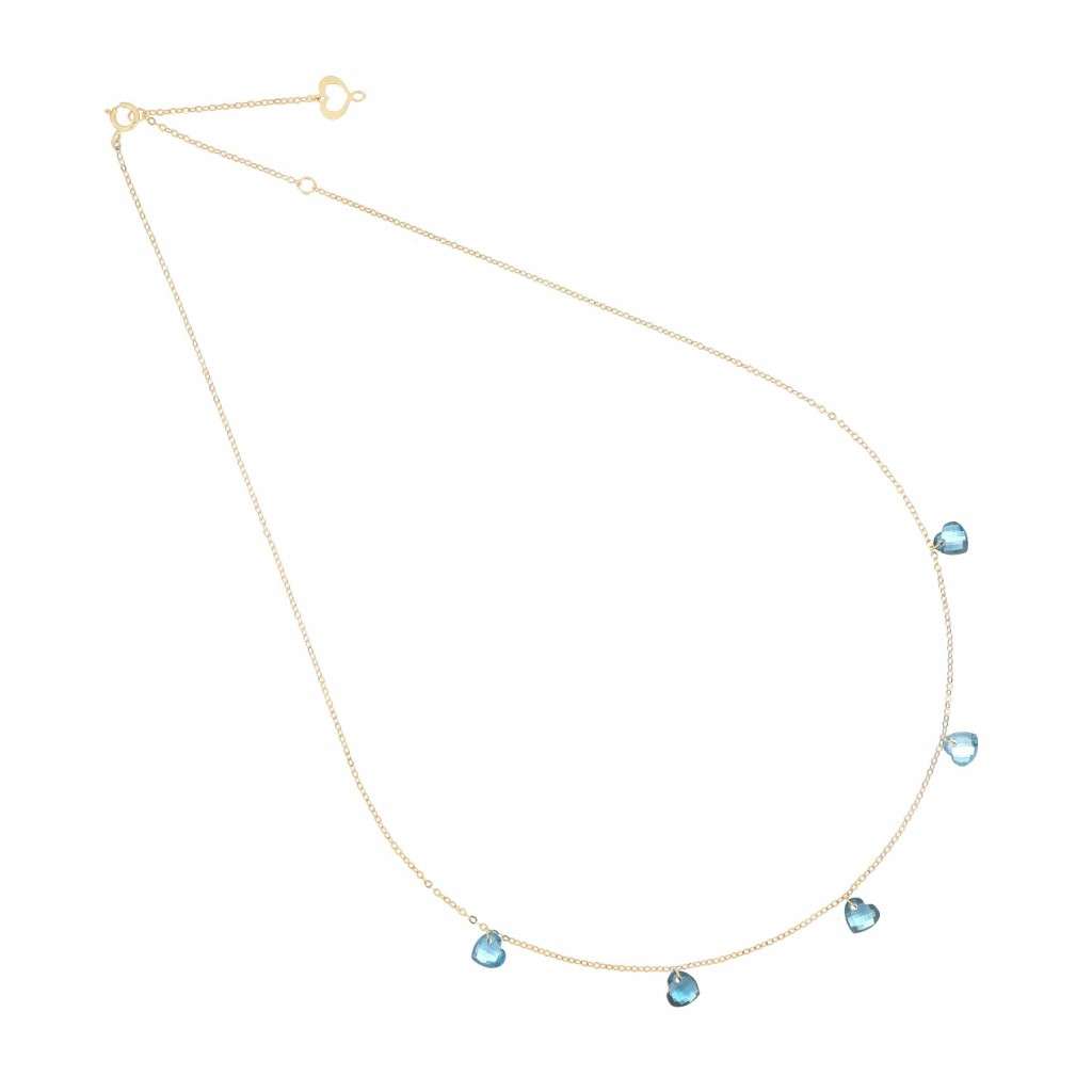 Girocollo Maman et Sophie oro giallo cinque cuori di Topazio london blue