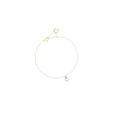 Bracciale Maman et Sophie oro giallo cuore ametista viola