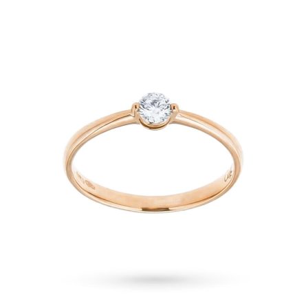 Anillo oro rosa con diamantes talla brillante 0,20ct