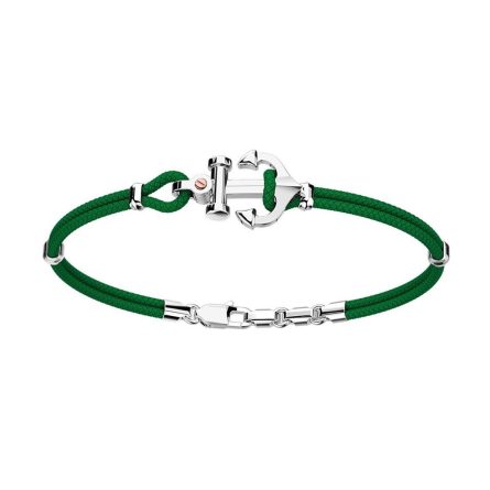 Bracciale Zancan EXB619-VR kevlar verde ancora argento oro