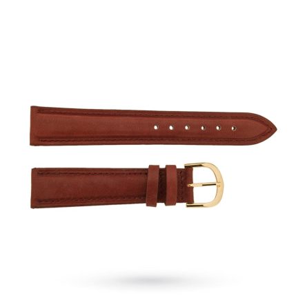 Cinturino pelle bordeaux imbottita 18-16mm fibbia dorata