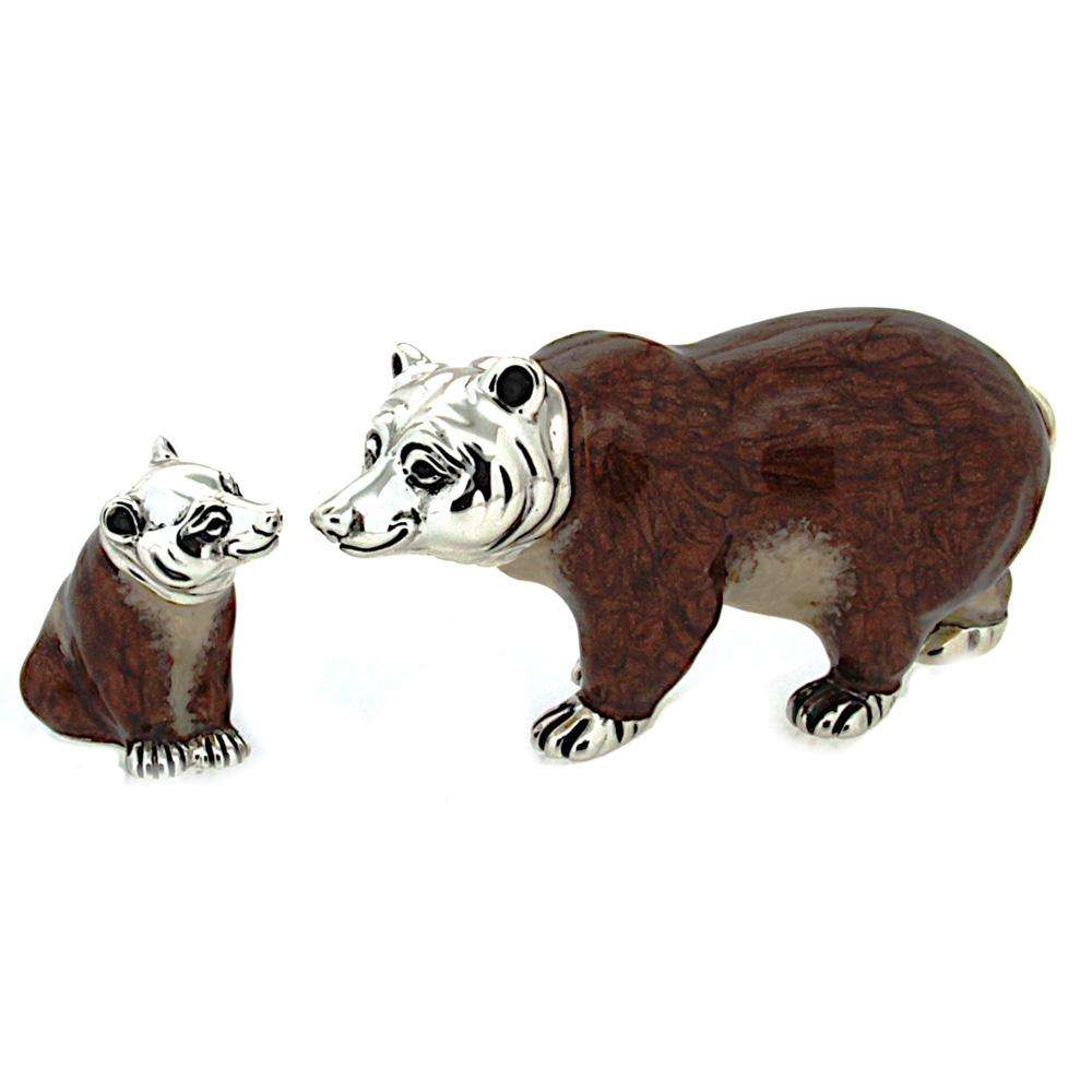 Pair of enamel bears ornament Saturnoo ST219