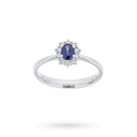 Oval sapphire ring 0.37ct diamonds 0.17ct Mirco Visconti