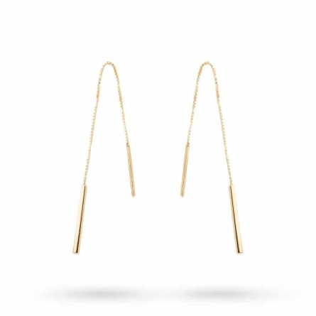 Pendientes colgantes en oro amarillo de 18kt con barras