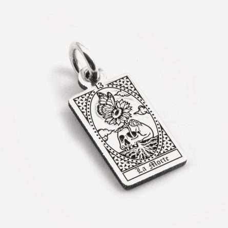 Death Tarot Card Pendant in 925 Silver