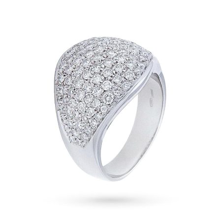 Anillo de oro blanco con pavé de diamantes de 1,90ct.