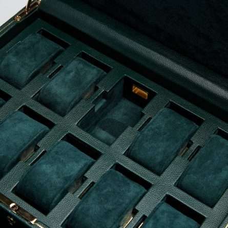 Wolf Caja de almacenamiento para relojes de 10 piezas con cajón - Verde