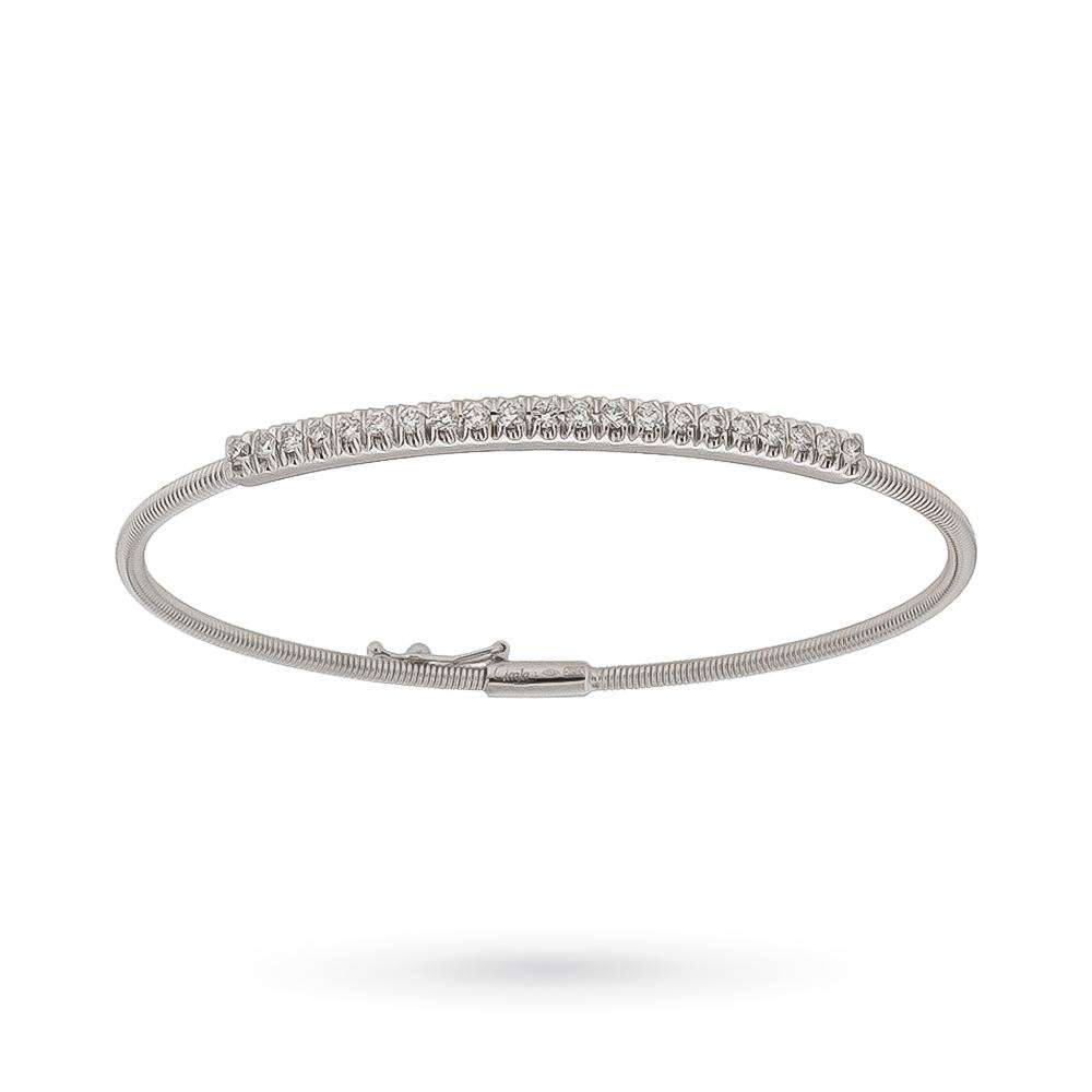 Bracciale rigido in oro bianco 18kt con diamanti 0,54ct