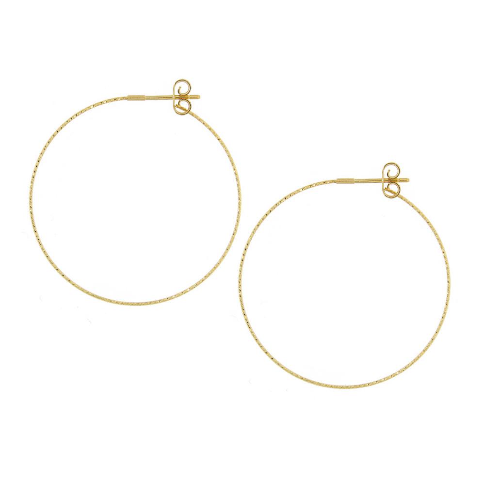 Orecchini cerchi 4,00cm filo oro giallo MagicWire
