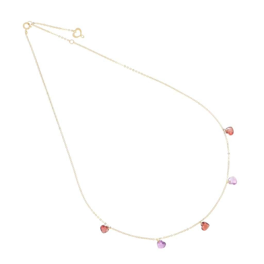 Maman et Sophie GCCUN3G2A Nude Heart Necklace in 18kt Yellow Gold