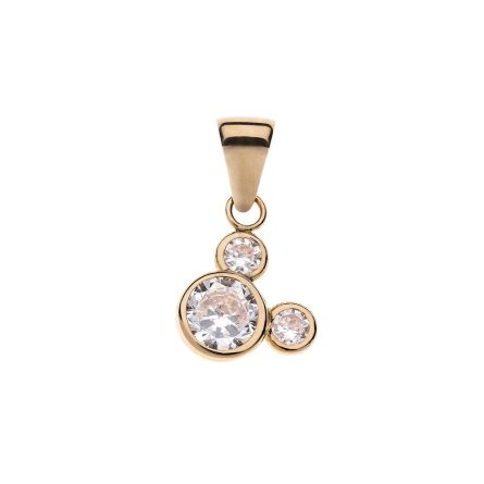 Ciondolo Disney Mickey oro giallo 9kt cristallo bianco