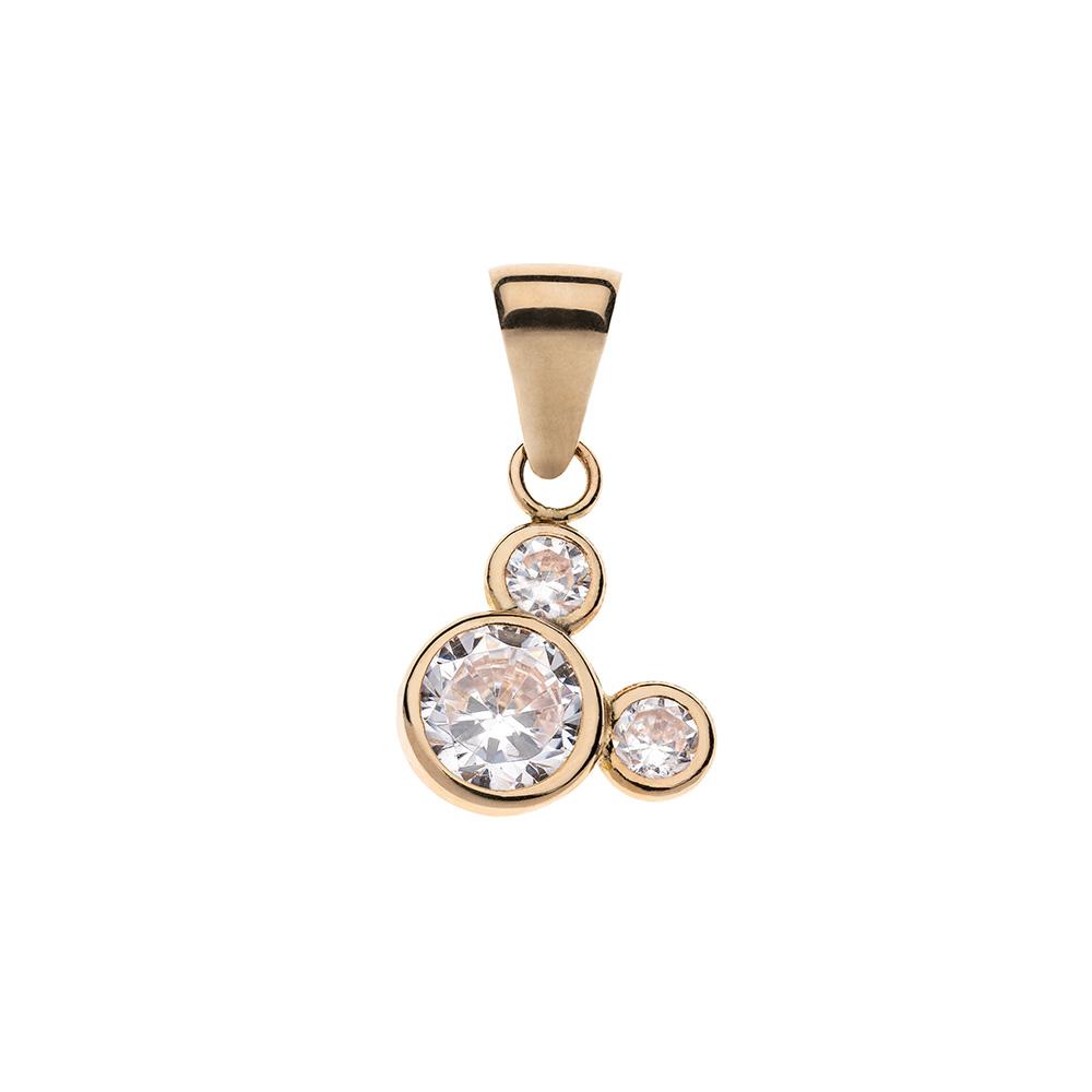 Ciondolo Disney Mickey oro giallo 9kt cristallo bianco