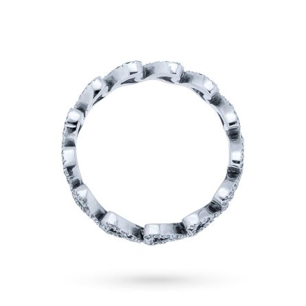 Anillo eternity oro blanco 18kt corazones diamantes 0,39ct