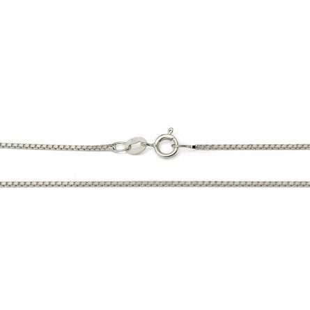 Cadena veneciana oro blanco 18kt 45cm con cierre de resorte