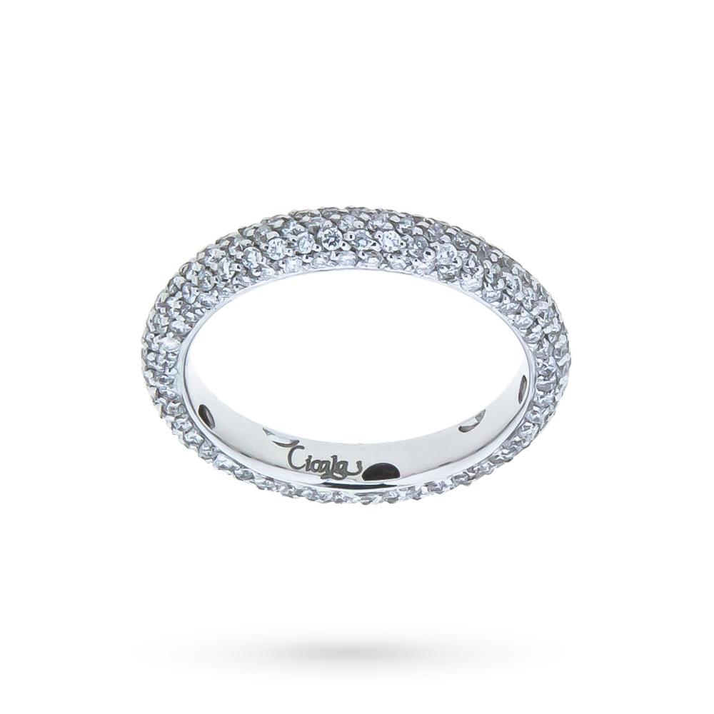 Anello eternity oro bianco e diamanti 1,50ct